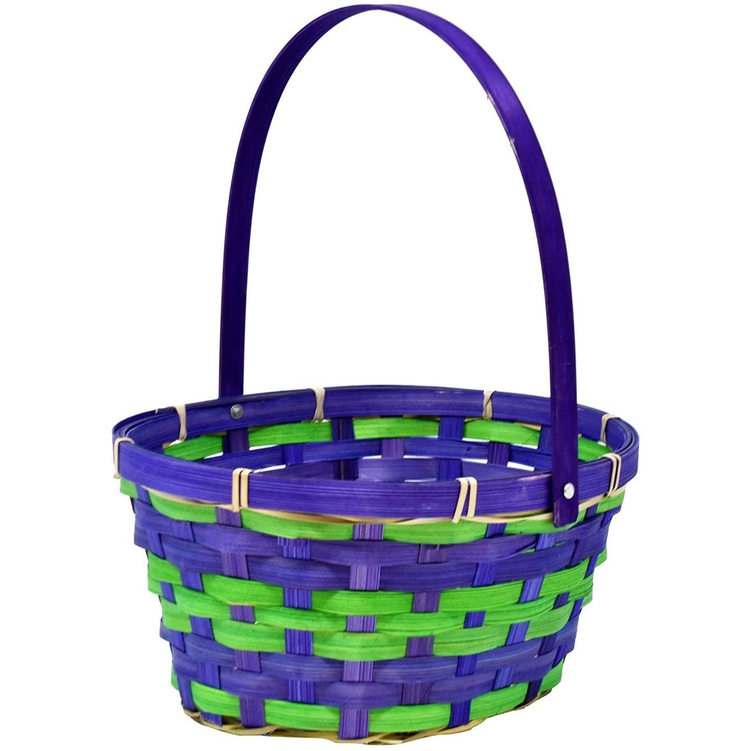 Christmas Wholesale Easter Baskets Small Big Colored Bamboo Woven Colorful Gift Basket Storage Baskets Egg Fruit Candy Cake