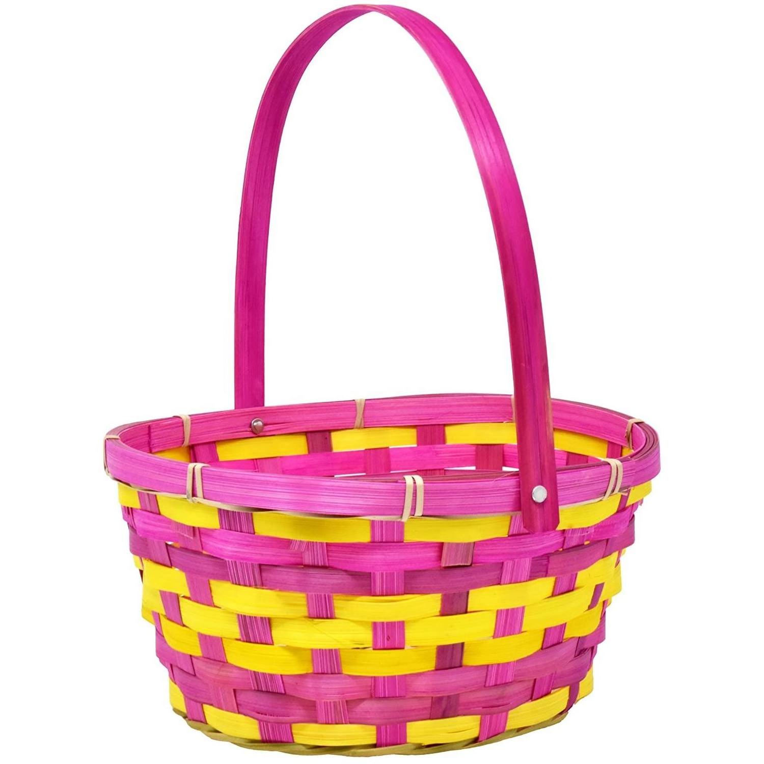 Christmas Wholesale Easter Baskets Small Big Colored Bamboo Woven Colorful Gift Basket Storage Baskets Egg Fruit Candy Cake