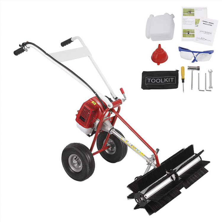 Artificial turf lawn sweeper Artificial Grass Brushing And Cleaning Machine Gasoline power courtyard Broom