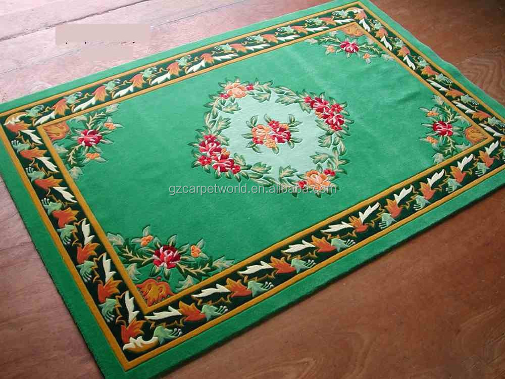 Wool Aubusson Carpet Rug Handmade French Square Hand Made Turkish Rugs Woolen Carpet Bedroom Living Room Luxury Wool and Silk