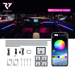 ZY Car Interior Light 18 In 1 Symphony Led Auto Atmosphere Light Multicolor 64color Music Sync RGB Led Strip Car Ambient Light