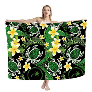 Custom Design Polynesian Tribal Ladies Sarongs Swimwear Beach Pareo Swimsuit Wrap Cover Up for Women Fashion Trend Sarong