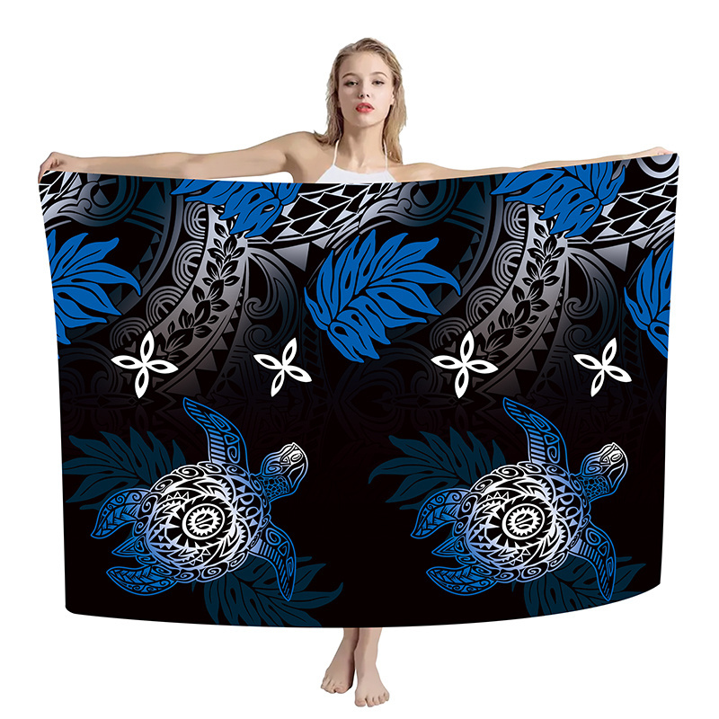 Custom lavalava Sarong Beach Swimsuit Cover up Wrap Hawaiian Beachwear Pareo Floral Turtle Printed Sarongs