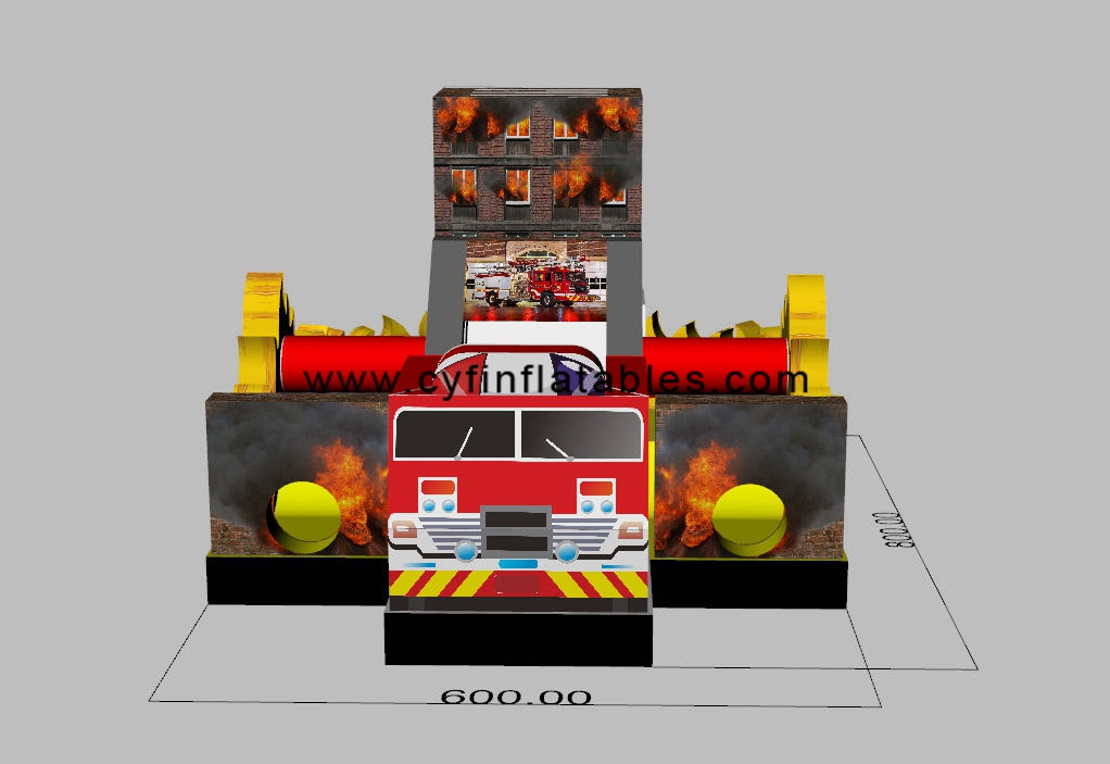 Inflatable Farm Bouncy Castle Slide Combo Firefighter Bounce House fire fighting truck Bouncy castle Jumping Castle for Sale