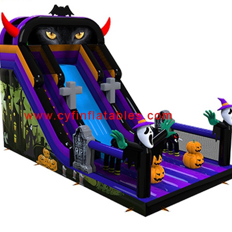 Halloween inflatable bouncer slide bouncing castle with slide