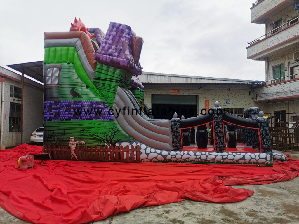 2023 New Commercial Halloween bouncing inflatable bouncer bouncy castle bounce house slide