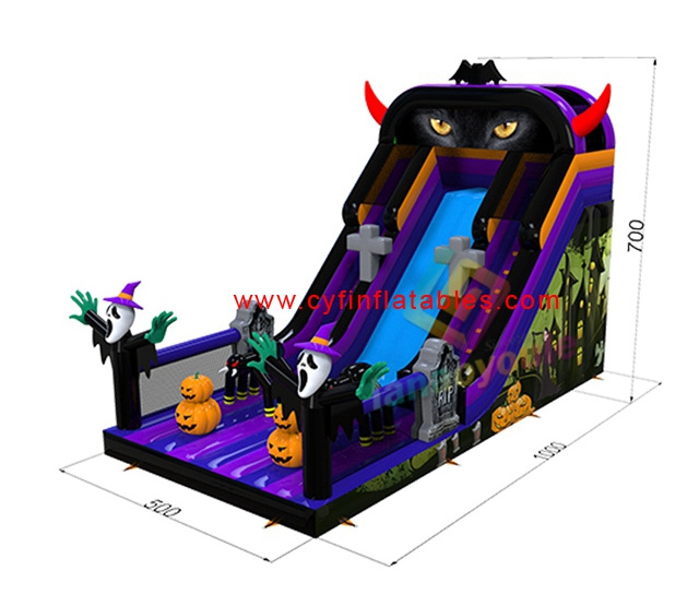 Halloween inflatable bouncer slide bouncing castle with slide