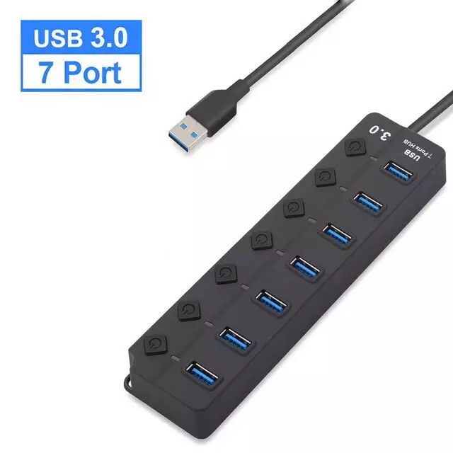 USB Hub 3.0 High Speed 4 / 7 Port USB 3.0 Hub Splitter On/Off Switch Multi Laptop PC HUB USB 3.0 Hub For PC Computer