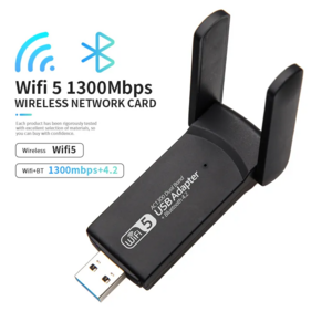 1300mbps Wireless Usb Adapter 2 In 1 Dual Band Wifi And Bt Combo Dongle Wifi Adapter For Pc