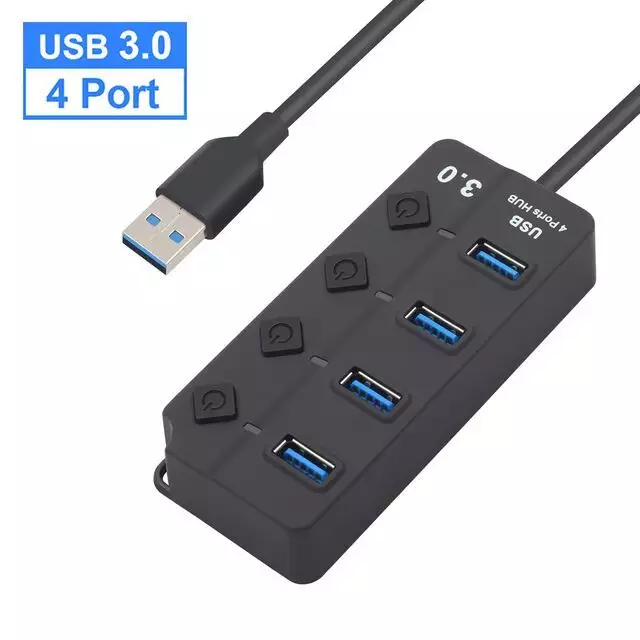 USB Hub 3.0 High Speed 4 / 7 Port USB 3.0 Hub Splitter On/Off Switch Multi Laptop PC HUB USB 3.0 Hub For PC Computer