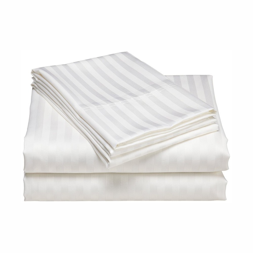 Wholesale 250TC white hotel bedding linen sheets 4pcs twin queen king size imported cheap custom hotel duvet covers