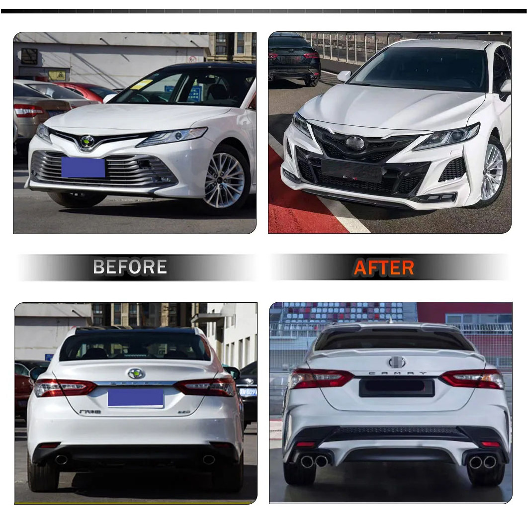 Car Accessories Facelift Kahn Body kit Front Rear Bumper For Camry 2018-2020 Modified  body kits