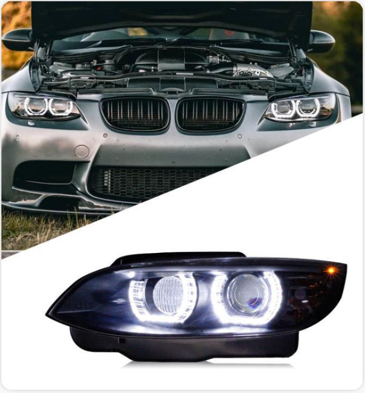 Suitable For BMW E92 Headlights 2006-2012 E93 Headlight 330i 335i DRL Hid Head Lamp Angel Eye Bi Xenon Beam Accessories