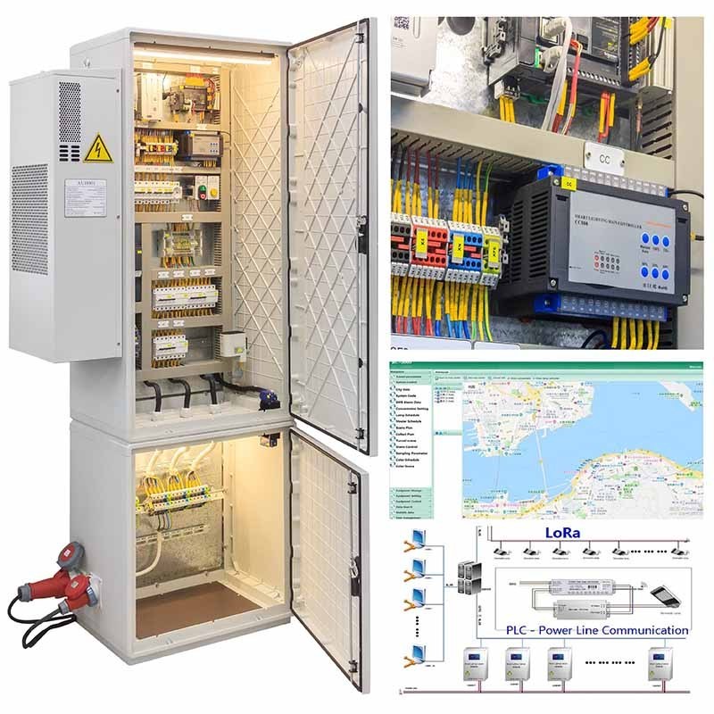 Hybrid City main Grid and solar panel power led street light with remote energy analysis power reading reporting system