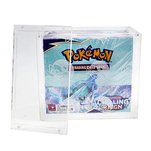 Custom Acrylic Etb Pokemon Cards Boost Elite Trainer Box Display Screw Magnet Case Clear Pokemon Packs Case with lid