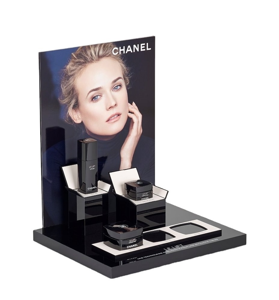 Custom Andy board Luxury acrylic lipstick holder makeup organizer Acrylic Perfume Bottle Display Stand  cosmetic display stand