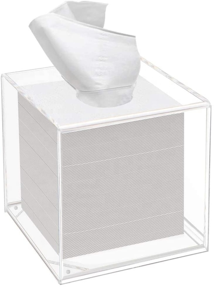 Facial Tissue Dispenser Box Case for Countertop acrylic Tissue Box Holder with Cover Square napkin holder tissue box