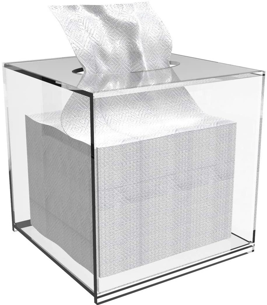 Facial Tissue Dispenser Box Case for Countertop acrylic Tissue Box Holder with Cover Square napkin holder tissue box