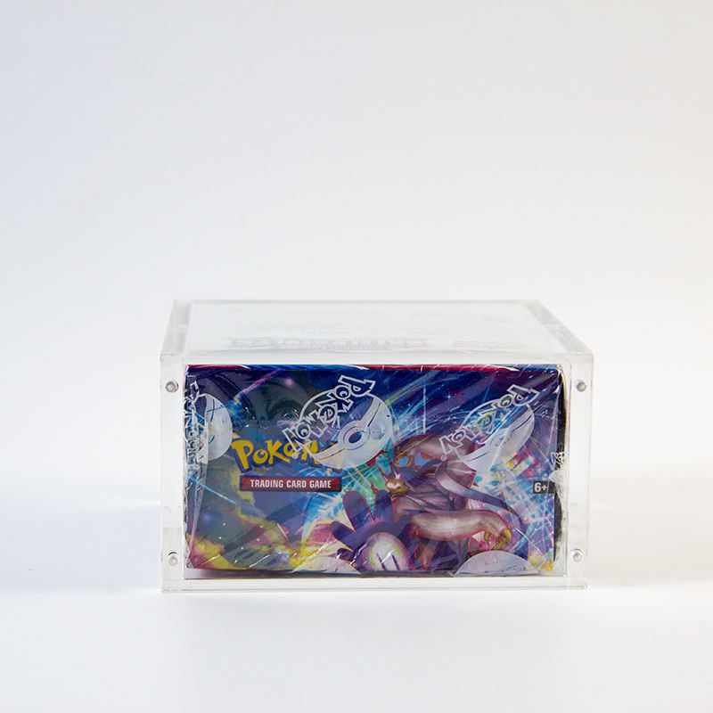 Custom Acrylic Etb Pokemon Cards Boost Elite Trainer Box Display Screw Magnet Case Clear Pokemon Packs Case with lid