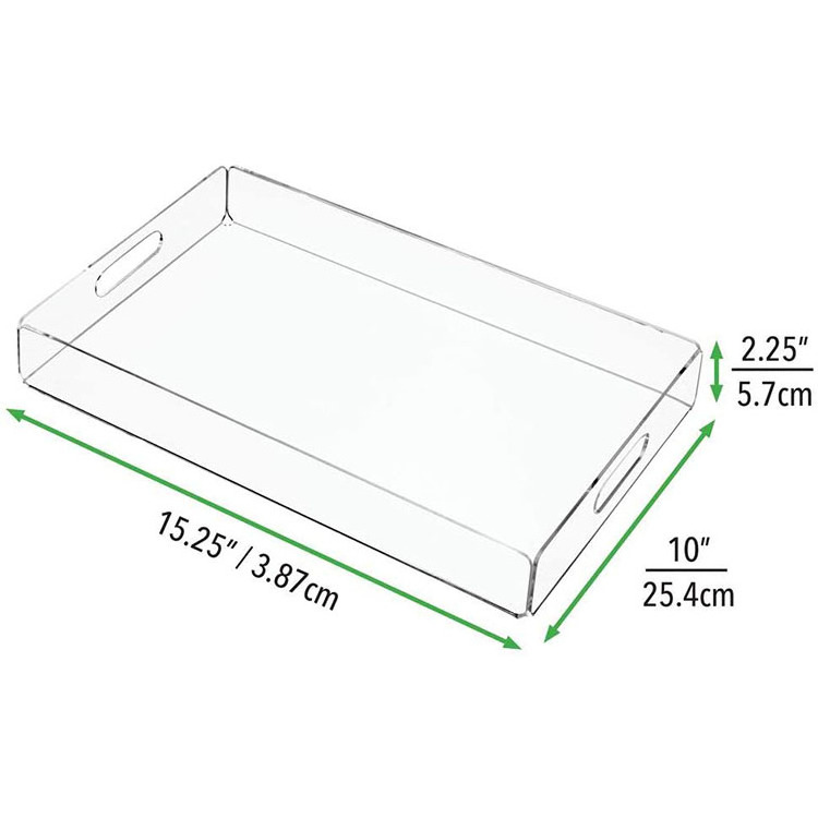 Wholesale Custom Clear Acrylic Serving Tray Lucite Food Breakfast Fruit Tray