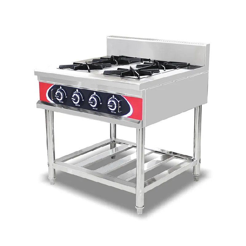 Professional Commercial Kitchen Portable Stainless Steel Lpg Best 4 Burner Gas Stove cooker