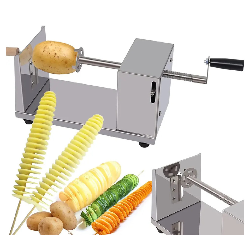 JG-10 Manual Twist Potatoes Tower Slicer Chips Machine Spiral Spring Potato Twister Tornado Cutter Cutting Machine