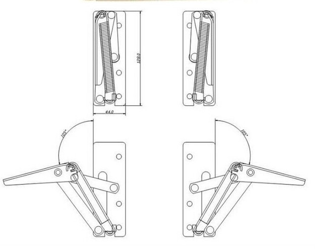 Flexible storage black iron frame sofa bed mechanism hinge with strong spring