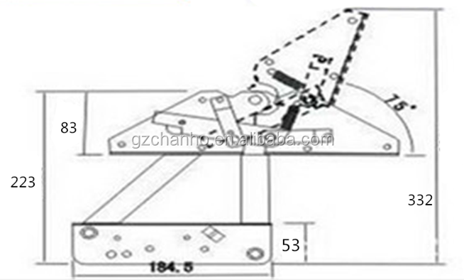 hot sale china factory Lounge Chair Folding Backrest Hinge Pawl And Ratchet Mechanism