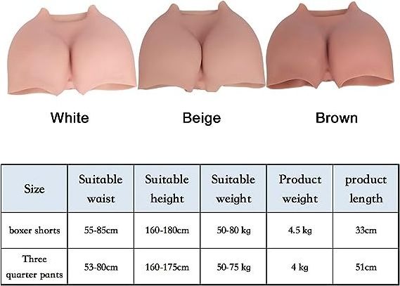 Silicone Hip and Butt Enhancer 8th Generation Silicone Pant Hip Enhancer Shaper for Crossdresser Transgender Drag Queen Cosplay