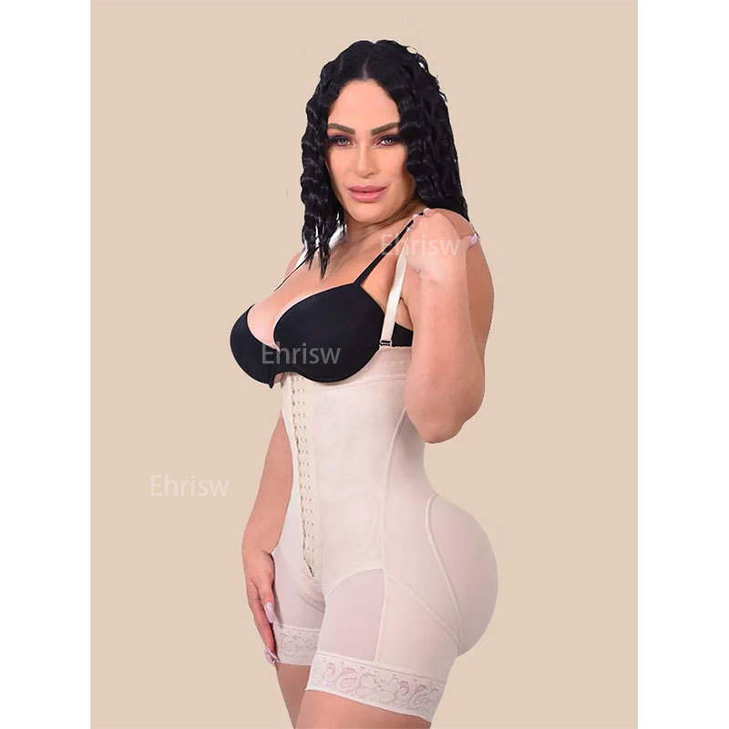 Curved Girdles Shapewear for Women Tummy Control Body Shaper Butt Lifter Thigh Slimmer Faja Plus Size with Zipper Crotch