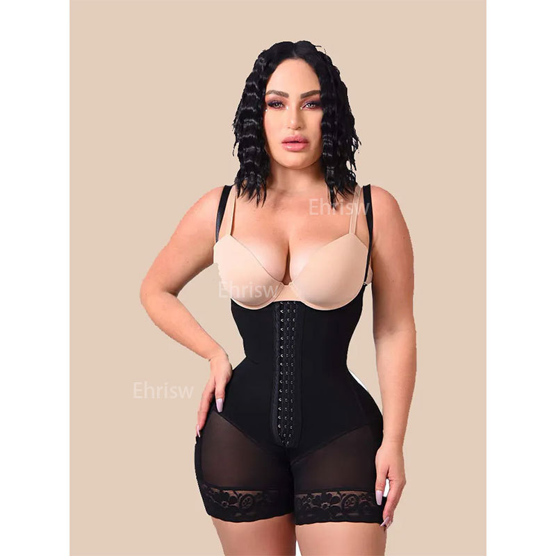 Curved Girdles Shapewear for Women Tummy Control Body Shaper Butt Lifter Thigh Slimmer Faja Plus Size with Zipper Crotch