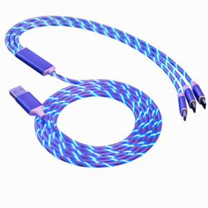 Streamer led flowing light Fast Charging Micro Type c 2.4A Quick Charger Led Charging USB Mobile Phone Cable for Android