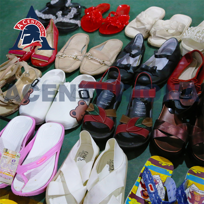 used shoes second hand flat woman sandals sandals for women and ladies wholesale jual sepatu bekas import