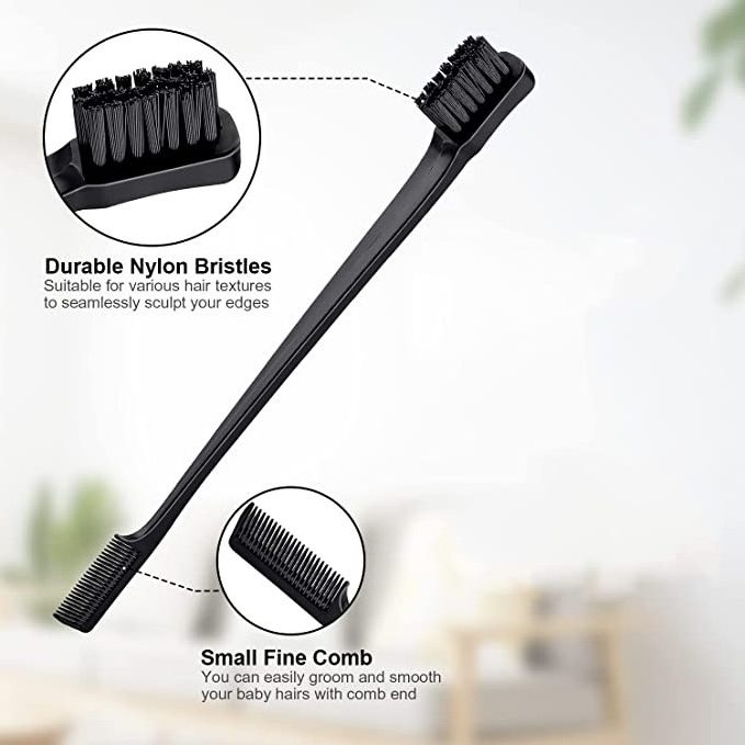 Factory Wholesale 3 Piece Set Teasing Brush Set Edge Brush and Comb Bristle Hair Brush for Professional Hairdressers