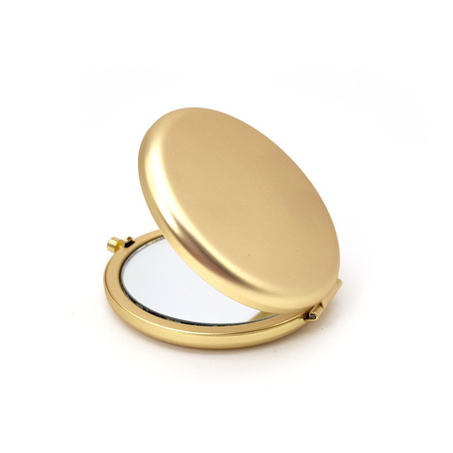 Double-sided Rose Gold Metal Pocket Mirror Portable Metal Makeup Hand Mirror Round Mini Pocket Mirror