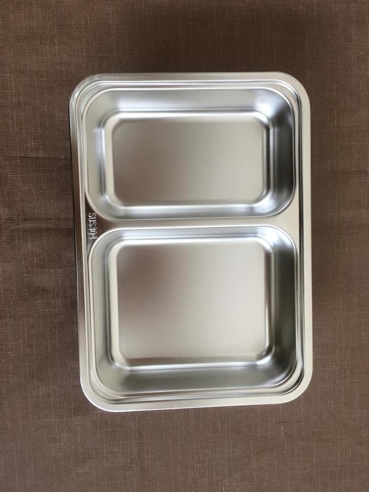 Nicety wholesale food grade 4 compartments stainless steel divided dinner plate Canteen Lunch Dinner Food Plate