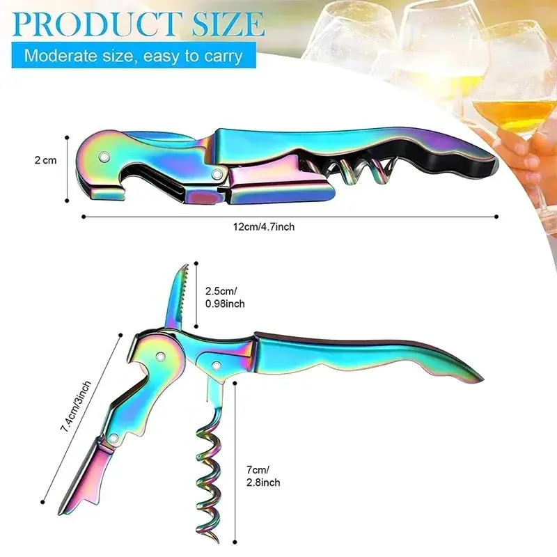 Stainless Steel Wine Opener Multifunction Professional Double Hinge Corkscrew Beer Bottle Opener Home Kitchen Gadgets