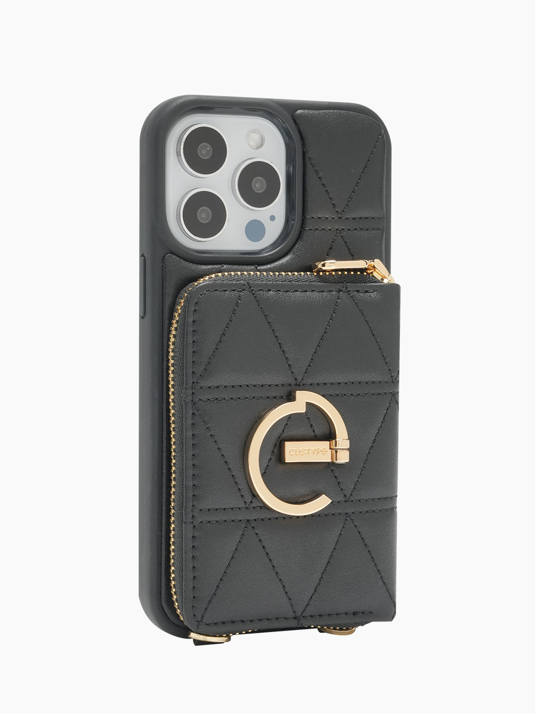 Luxury PC hard Triangle Argyle iPhone case lens film for iPhone 15 pro max phone case shockproof with Adjustable Chain Strap