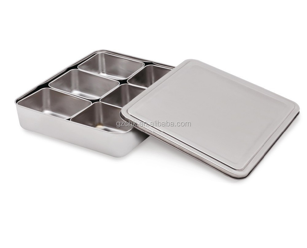 Wholesale stainless steel Japanese style spice box /non-magnetic Seasoning Box for restaurant