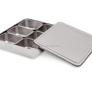 Wholesale stainless steel Japanese style spice box /non-magnetic Seasoning Box for restaurant