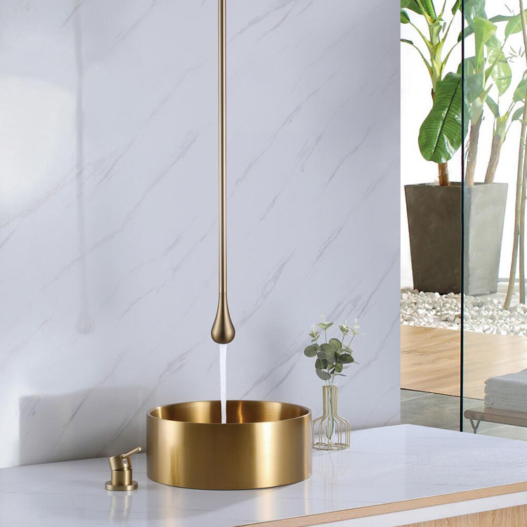 Brass Ceiling Concealed Bathroom Sink Washbasin Water Drop Tap Mixer Shower Faucet