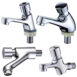 Public Place Bathroom Brass Hotel Self Closing Time Delay Tap Hand Push Basin Faucet