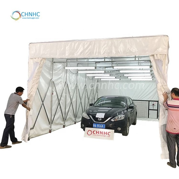 2024 USA Industrial /truck /container  retractable spray paint booth/portable spray booth with CE  PVC curtain