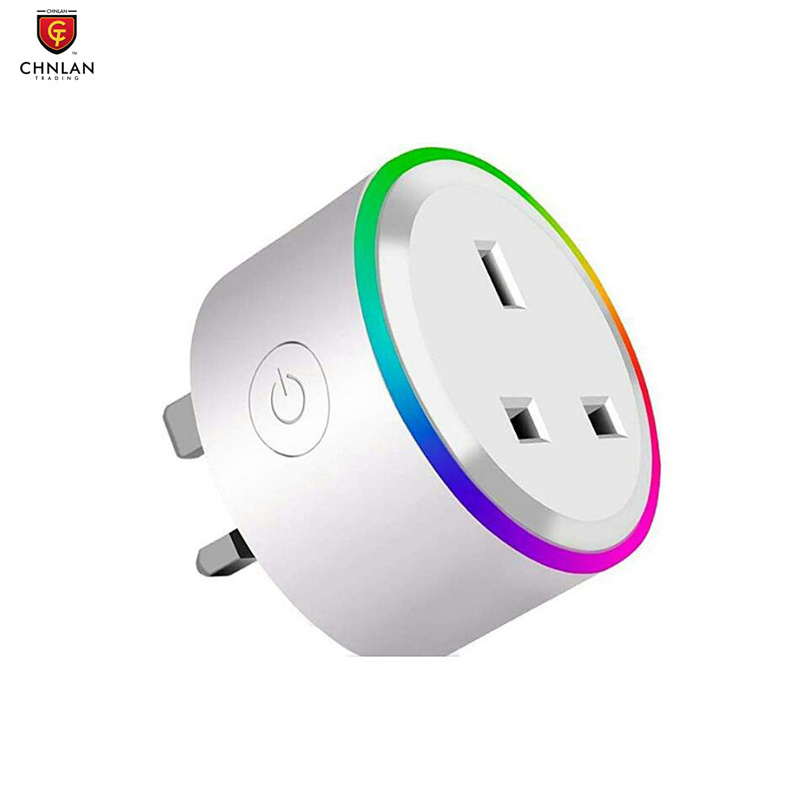 UK Pin Smart Home Socket Wifi Wireless With LED Light RGB Smart Plug WiFi works with Alexa