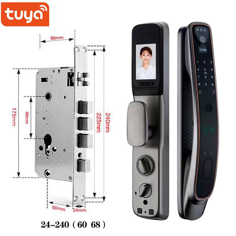 Intelligent Tuya Locks With Camera Peephole Anti Theft 3D Face Recognition Smart Locks For Front Door