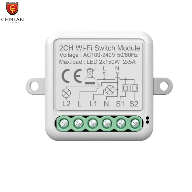 1/2/3/4 Gang 10A 110v-240v Mini Tuya Smart Switch Module Wifi Smart Light Relay Wall Switch Module