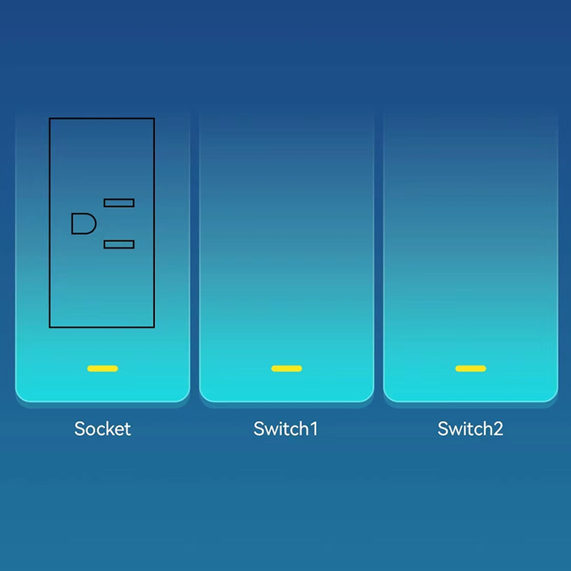 Tuya Remote Control Glass Touch Panel Smart WiFi Light Switch Socket 1/ 2 Gang US Standard Switch With Socket 16A