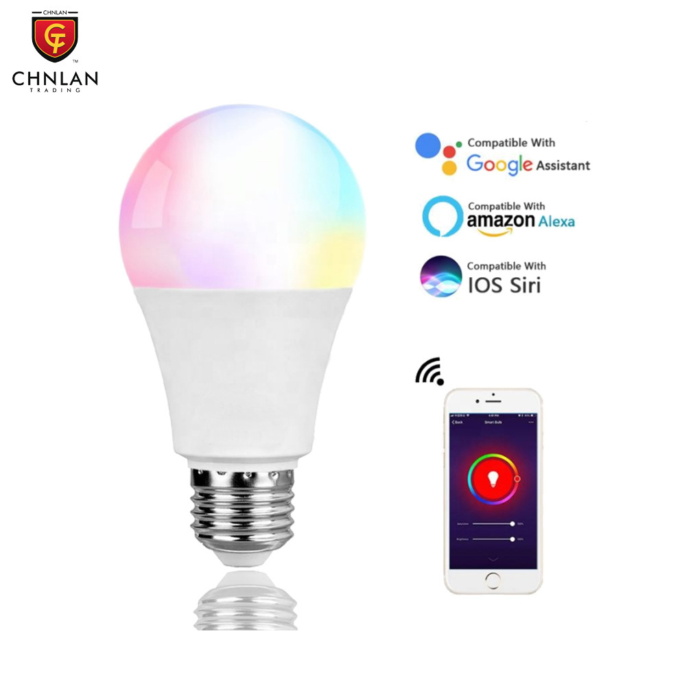 Goog Home Alexa Dimmable LED Bulb 7W B22 E27 RGB Color Smart Light Bulb WiFi