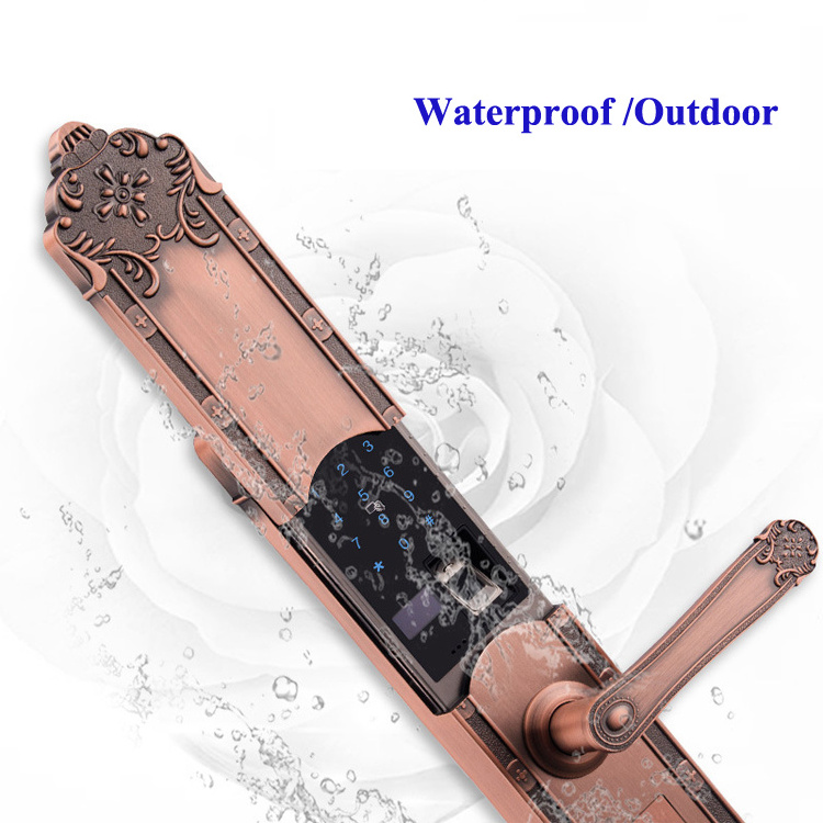 Waterproof Luxury  Villa Smart Door Lock Sliding with Tuya App WiFi Remote Control Fingerprint Keyless Password