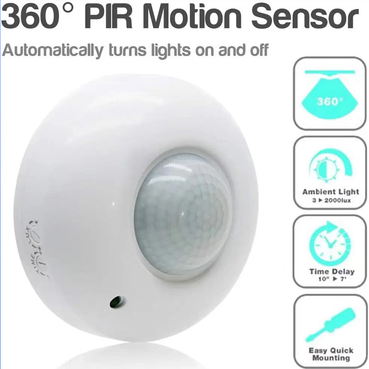 High Sensitive AC220V 360 Degree Ceiling Occupancy Infrared Motion Sensor Switch PIR Detector Automatic ON/OFF LED Light Switch